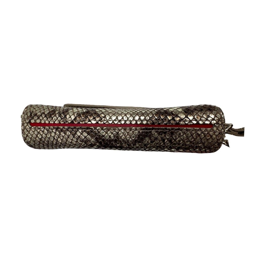 Hammitt Lucas Metallic Snakeskin Wallet Crossbody Clutch Silver - Picture 8 of 16